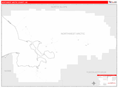 Northwest Arctic Borough (County), AK Digital Map Red Line Style